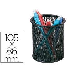 Cubilete metalico portalapices negro qconnect