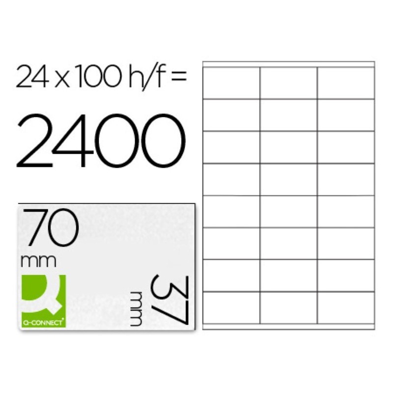 Etiquetas adhesivas 70x37mm Qconnect kf10647