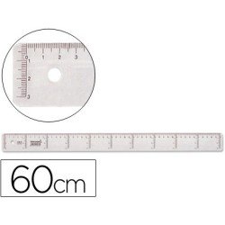 Regla de plastico cristal 60cm