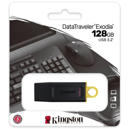 Memoria USB 3.2 Kingston Datatraveler Exodia 128 gigas