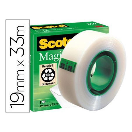 Scotch Magic 810 rollo cinta adhesiva invisible 19mm X 33m