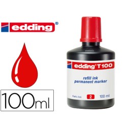Bote de recarga tinta permanente Edding T100 rojo