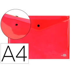 Carpeta dossier con broche roja transparente A4