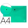 Carpeta dossier con broche verde transparente A4