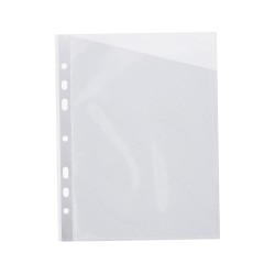 Funda plastica con corte oblicuo y taladro folio kf06041