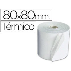 Rollo de papel termico 80x80. Pack 8