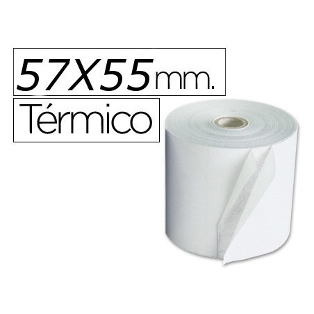 Rollo de papel termico 57x55. Pack 10