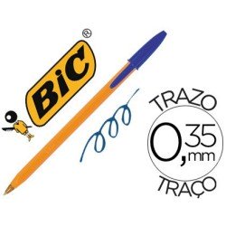 Boligrafo bic naranja azul fino