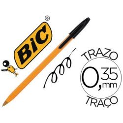 Boligrafo bic naranja negro fino
