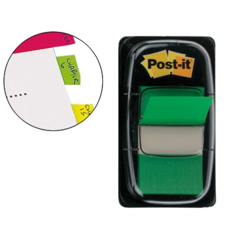 Post-it dispensador de 50 index verde 680-3