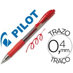 Boligrafo Pilot G-2 retractil rojo tinta gel con grip